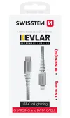 Swissten duomenų kabelis kevlar usb-c lightning 1,5 m baltas thumbnail (2 of 4)