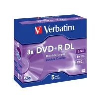 VERBATIM DVD+R DoubleLayer 8,5GB 8x Jewel 5pakk (1 of 1)