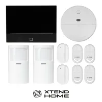 Kit d'alarme domestique Xtend 7" 2x détecteur de mouvement 2x capteur de porte 4x télécommande 1x détecteur de fumée Tuya (1 of 14)