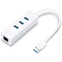 TP-Link UE330 - Hub USB 3.0 de 3 portas e adaptador Gigabit Ethernet 2 em 1 Adaptador USB (1 of 1)