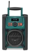 NEDIS digital work radio desktop power 15W DAB+ FM Bluetooth IP65 battery powered mains black-green thumbnail (2 of 4)