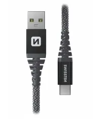 Swissten Data кабел KEVLAR USB USB-C 1.5m АНТРАЦИТ (1 of 1)