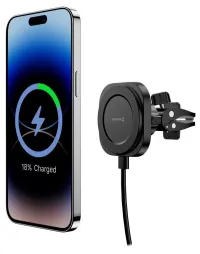 Swissten magnetic car vent mount magstick compact with wireless charging 15w 75w (magsafe compatible) (1 of 5)