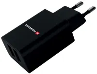 Swissten mrežni adapter Smart Ic 2X Usb 21A kabel za napajanje + podatkovni kabel Usb tip C 1,2 M crni (1 of 1)