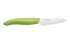 KYOCERA ceramic knife with white blade 7.5 cm long blade green plastic handle