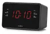 NEDIS Réveil numérique avec radio affichage LED prise 35 mm AM FM Snooze minuterie de sommeil 2 alarmes noir