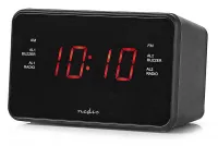 NEDIS Digital Alarm Clock with Radio LED Display 35mm Jack AM FM Snooze Sleep Timer 2 Alarms Black (1 of 5)