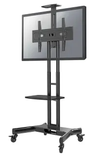 Neomounts Select NM-M1700BLACK Displayholdervogn 32-75" 4 hjul VESA 600X400 bæreevne 50kg justerbar højde 2 hylder sort (1 of 5)