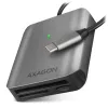 AXAGON външен четец на карти памет microSD SD CF CRE-S3C USB-C 3.2 Gen 1 UHS-II алуминиев корпус