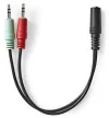 NEDIS verloopstuk voor headsets 2x stekker 3,5 mm jack - socket 3,5 mm jack zwarte doos 12 cm