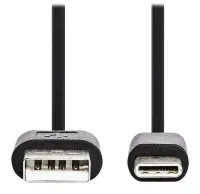 NEDIS кабел USB 2.0 щепсел USB-C - щепсел USB-A черен блистер 10см (1 of 2)