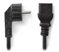 NEDIS cable de alimentación 230V conexión 16A conector IEC-320-C19 clavija en ángulo Schuko negro granel 2m (1 of 2)