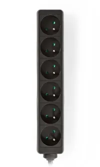 NEDIS power extension socket angled 6x socket black 1.5m (1 of 1)