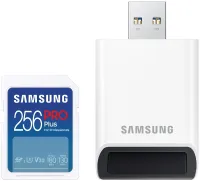 SAMSUNG PRO Plus SDXC 256GB + USB adapteris CL10 UHS-I U3 V30 (1 of 3)