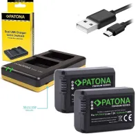 charger PATONA Photo Quick Dual Sony NP-FW50 + 2x ceallraí 1030mAh USB (1 of 1)