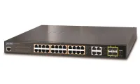 Planet GS-4210-24P4C L2 L4 PoE комутатор 28x1Gb RJ45 4xSFP PoE 802.3at 220W Web SNMPv3 extend mod 10Mb s-250m (1 of 1)