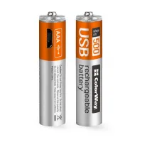 Colorway επαναφορτιζόμενη μπαταρία AAA 400mAh micro USB 1.5V 2 τμχ στη συσκευασία (1 of 1)