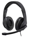 Headset HAMA PC Office steirió cluasáin sreangaithe HS-P200 + micreafón íogaireacht jack 2x 35 mm 105 dB mW dubh