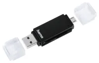 Leitor de cartão de memória HAMA Basic USB 2.0 micro USB OTG SD microSD preto (1 of 2)