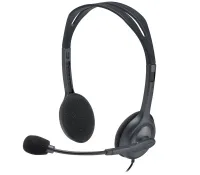 Logitech Headset Stereo H111 wired headphones + microphone 3.5 mm jack gray (1 of 2)