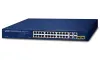 Planet GSW-2824P PoE комутатор 26x 1Gb + 2x SFP 1Gb VLAN разширен режим 10Mb-250m 802.3at 802.3az 250W PoE Бюджет