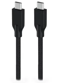 GENIUS кабел за зареждане ACC-C2CC-3A 150cm USB-C към USB-C 3A PD60W плетен черен (1 of 1)