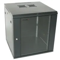 XtendLan 12U 600x600 στον τοίχο μονοκόμματη ξεδιπλωμένη γυάλινη πόρτα μαύρη (1 of 1)