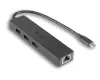 I-tec USB Slim HUB 3 calafoirt le Gigabyte Ethernet go USB 3.1 Cineál C comhoiriúnach le Thunderbolt 3 dubh