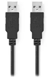 NEDIS kabel USB 2.0 plugg USB-A - plugg USB-A svart bulk 3m