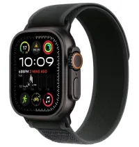 Apple Watch Ultra 2 Tíotáiniam Dubh 49mm le Tarraingt Conaire Dubh - M/L (1 of 7)