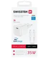 Adaptador de rede Swissten gan 1x usb-c 35w fornecimento de energia branco + cabo de dados usb-c usb-c 1,2 m branco thumbnail (3 of 3)