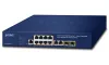 Planet GS-4210-8P2C PoE комутатор L2 L4 10x GbE RJ-45 2x SFP 8x 802.3at до 120W Web SNMP v3 режим розширення 10Mb