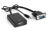 Μετατροπέας XtendLan VGA (M) σε HDMI (F) με σύνδεση ήχου (jack 35mm) τροφοδοσία μέσω USB micro (B) έως 1080p (1 of 2)