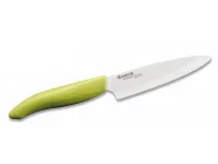 Cuchillo de cerámica KYOCERA con hoja blanca Hoja de 11 cm de largo Mango de plástico verde (1 of 1)