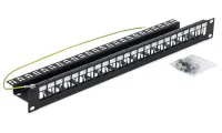 Triton 19' αρθρωτό patch panel 1U για μέγιστο 24 τμχ τρύπα keystone 148x175mm μαύρο (1 of 2)