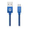 Swissten datu kabelis Textile USB Micro USB 2.0 M zils thumbnail (1 of 1)