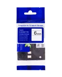 Ruban compatible PRINTLINE avec Brother TZE-211 TZ-211 6mm impression noire fond blanc (1 of 1)