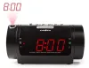 NEDIS Digital Alarm Clock with Radio LED Display Time Projection AM FM Snooze Sleep Timer 2 Alarms Black