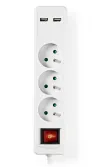 NEDIS Power Extension Socket Wénkel 3x Socket Switch wäiss 1,5m