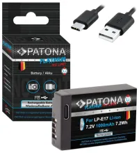 PATONA batteri för foto Canon LP-E17 1000mAh Li-Ion Platinum USB-C laddning (1 of 5)