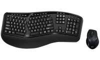 Conjunto sem fio Adesso WKB-1500GB mouse laser ergonômico multimídia de 2,4 GHz 800/1200/1600 DPI USB preto layout dos EUA (1 of 6)