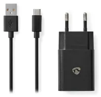 NEDIS sieťová nabíjačka USB-C 2.4 A 5.0 VDC čierna kábel 1m (1 of 3)