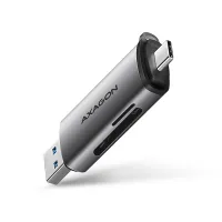 Lector de tarjetas de memoria AXAGON MicroSD SD CRE-SAC USB-A USB-C 3.2 Gen1 (1 of 4)