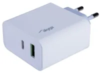 TRX Akyga AK-CH-14 USB зарядний пристрій 220V 5-20V 45W USB-C + USB-A PD 3.0 QC 3.0 AFC FCP Apple 2.4A PPS білий (1 of 4)