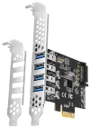 AXAGON PCIe kontroler za 4x USB 3.2 Gen1 PCEU-43RS SP & LP thumbnail (1 of 1)