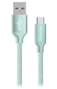 Colorway USB кабел за данни USB-C 2.4A 2m Mint (1 of 1)