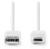 NEDIS cable USB 2.0 plug USB-A - plug micro-B flat white 1m