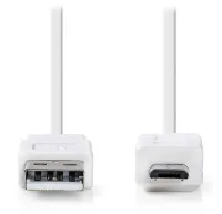 Cabo NEDIS Plugue USB 2.0 USB-A - plugue micro-B plano branco 1m (1 of 2)