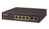 Planet FSD-604HP PoE превключвател 4x PoE 802.3at 60W+ 2x 100Base-TXVLAN разширен режим 10Mb с до 250m без вентилатор ESD