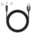 Кабел за зареждане Colorway 3in1 Lightning+MicroUSB+USB-C Magnetic 2.4A Nylon Quick Charge 3.0 1m thumbnail (1 of 6)